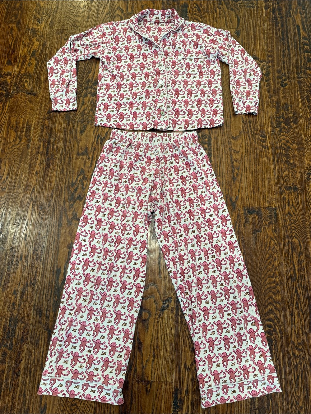 Roller Rabbit Pink Monkey Print Pajama Set